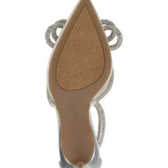 INC Women's Rhinestone Bow Stiletto Heels – Silver - Picture 4 of 8